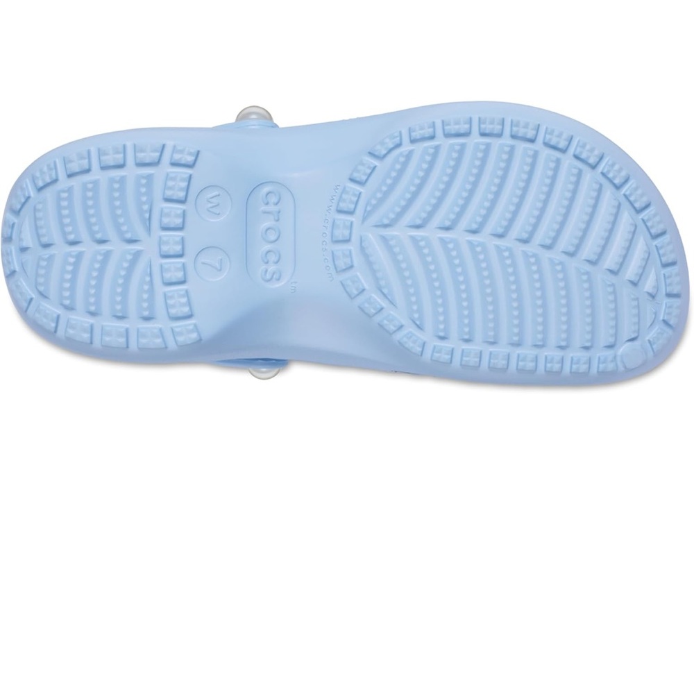 NWOT Crocs Women's Sz 11 Classic Platform Clog, blue calcite w/ faux pearl rivet - Picture 10 of 10